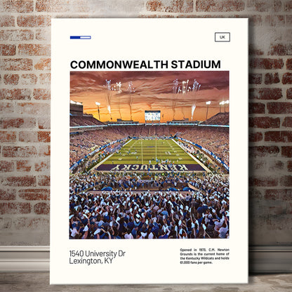 Commonwealth Stadium Print, Kentucky Wildcats Stadium Canvas Art, Fan Gifts, Sport Art, Canvas Print Wall Art