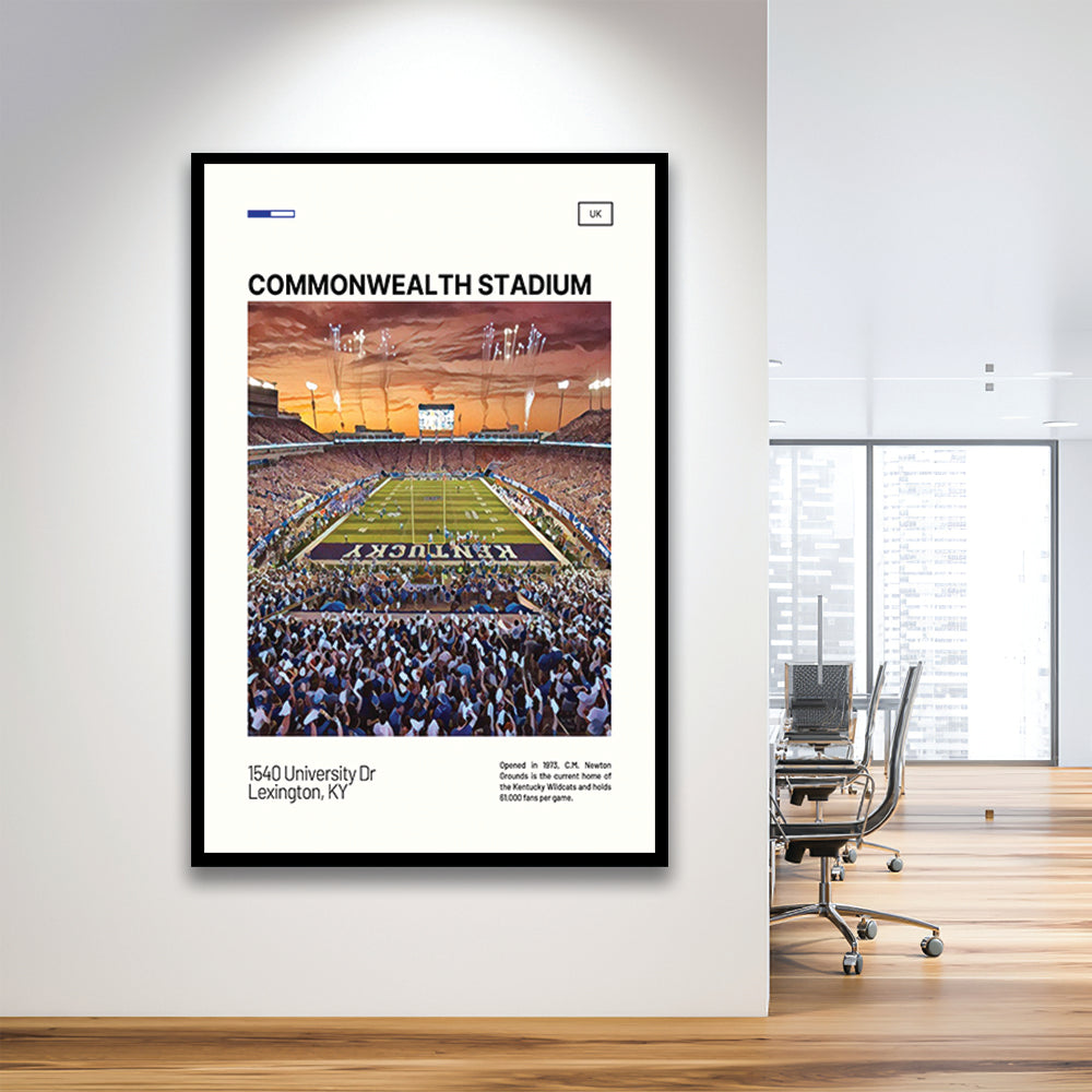 Commonwealth Stadium Print, Kentucky Wildcats Stadium Art, Gifts for him, Sport Art, Framed Art Print Wall Decor
