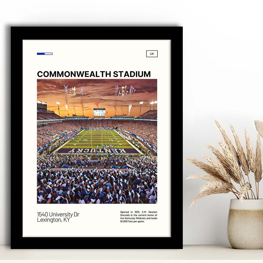 Commonwealth Stadium Print, Kentucky Wildcats Stadium Art, Gifts for him, Sport Art, Framed Art Print Wall Decor