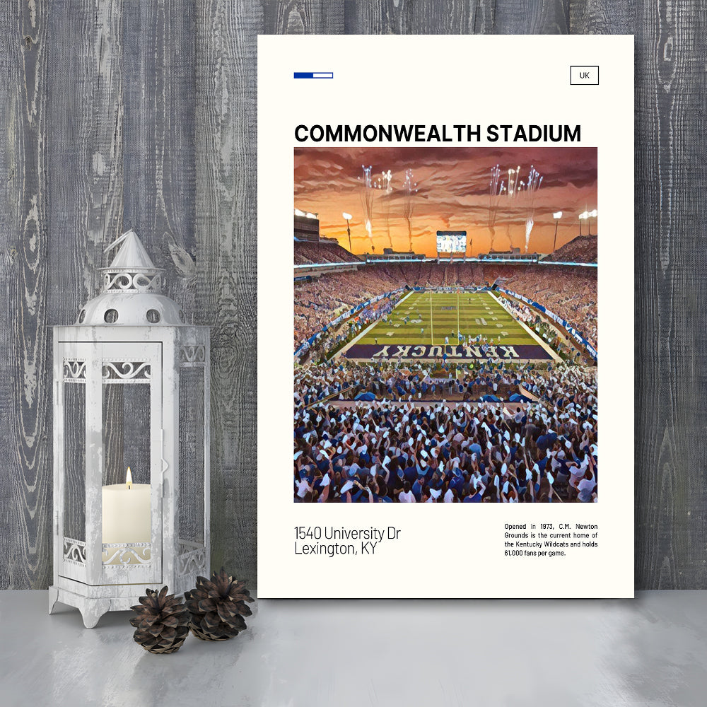 Commonwealth Stadium Print, Kentucky Wildcats Stadium Canvas Art, Fan Gifts, Sport Art, Canvas Print Wall Art