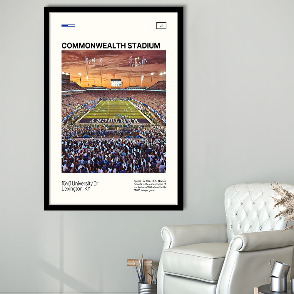Commonwealth Stadium Print, Kentucky Wildcats Stadium Art, Gifts for him, Sport Art, Framed Art Print Wall Decor