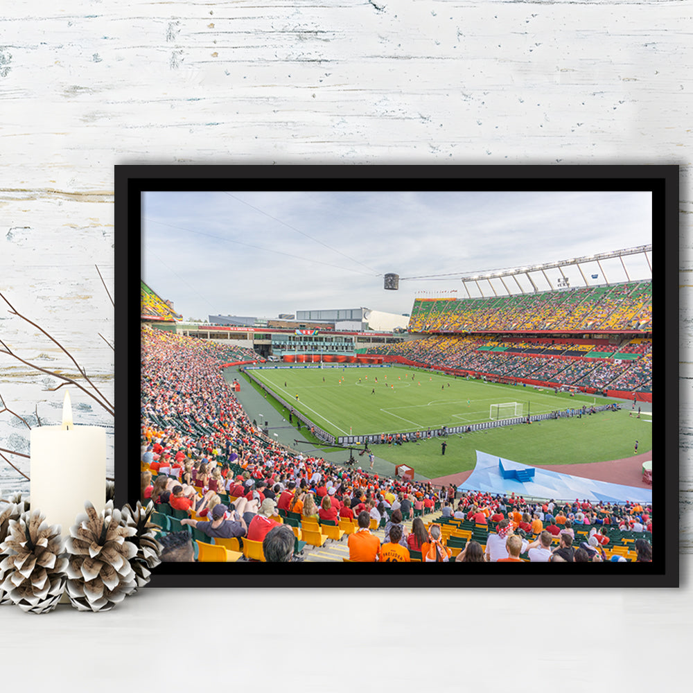 Commonwealth Stadium Soccer, Stadium Canvas, Sport Art, Framed Canvas Print Wall Art, Floating Frame
