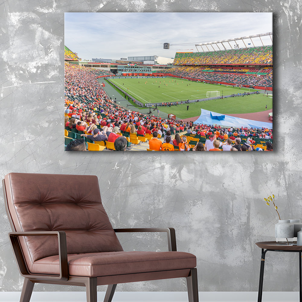 Commonwealth Stadium Soccer, Stadium Canvas, Sport Art, Gift for him, Man Cave Decor, Art Print, Canvas Print Wall Art