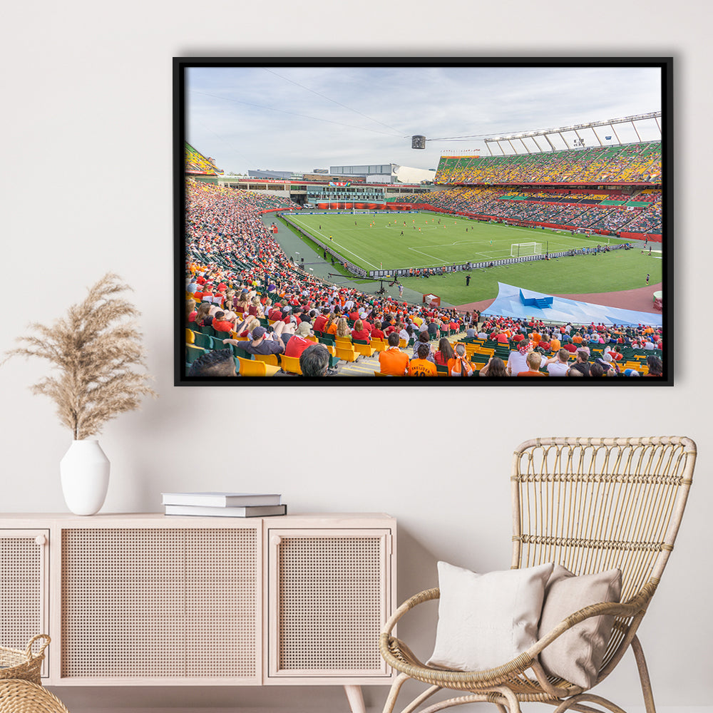 Commonwealth Stadium Soccer, Stadium Canvas, Sport Art, Framed Canvas Print Wall Art, Floating Frame