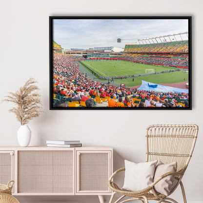 Commonwealth Stadium Soccer, Stadium Canvas, Sport Art, Framed Canvas Print Wall Art, Floating Frame