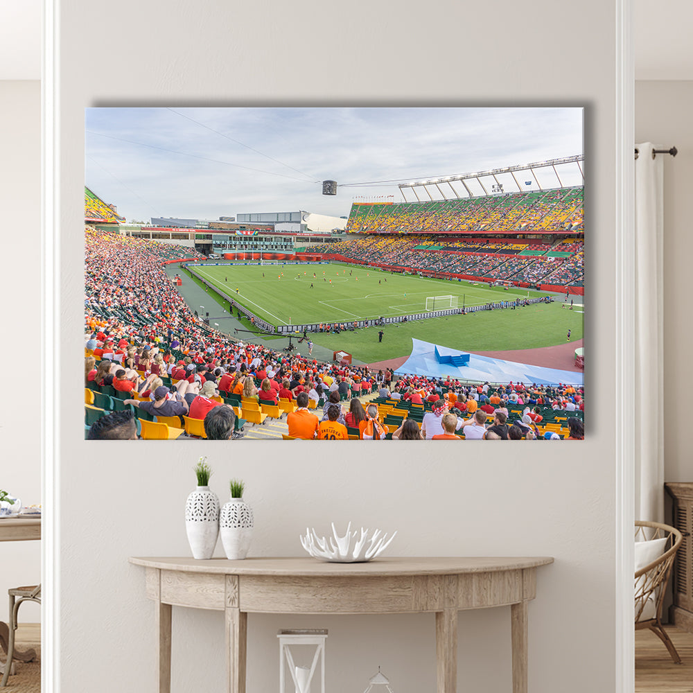 Commonwealth Stadium Soccer, Stadium Canvas, Sport Art, Gift for him, Man Cave Decor, Art Print, Canvas Print Wall Art