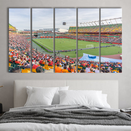 Commonwealth Stadium Soccer, Stadium Canvas, Sport Art, 5 Panel B, Extra Large Canvas, Canvas Print Wall Art
