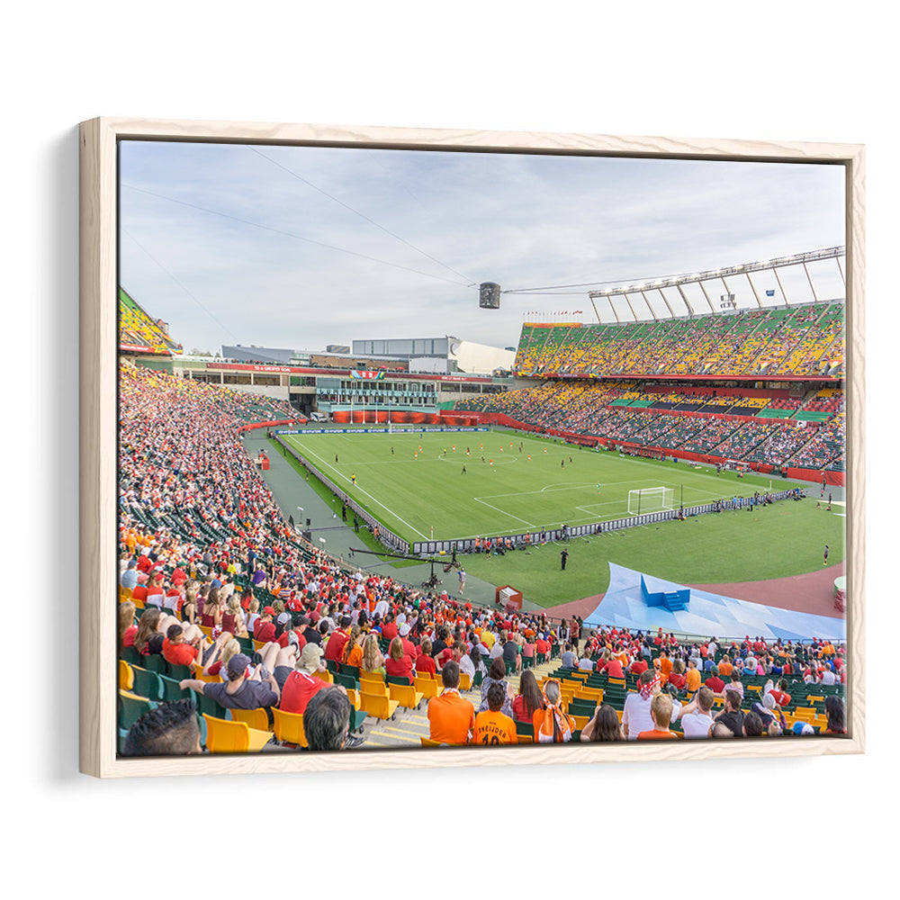 Commonwealth Stadium Soccer, Stadium Canvas, Sport Art, Framed Canvas Print Wall Art, Floating Frame