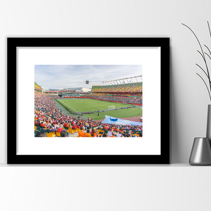 Commonwealth Stadium Soccer, Stadium Canvas, Sport Art, Gift for him, White Border Framed Art Print Wall Decor