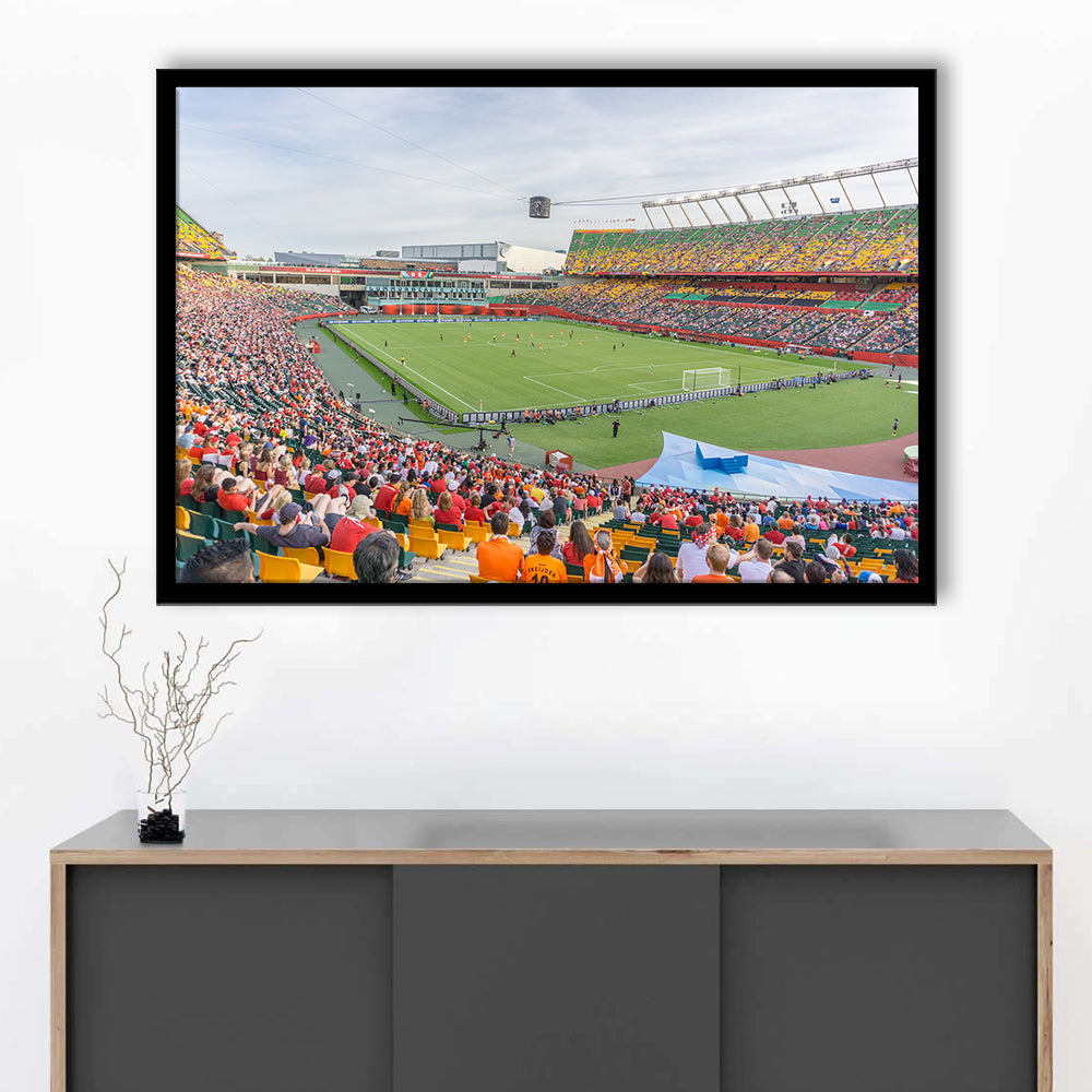 Commonwealth Stadium Soccer, Stadium Canvas, Sport Art, Gift for him, Framed Art Print Wall Decor, Picture Framed