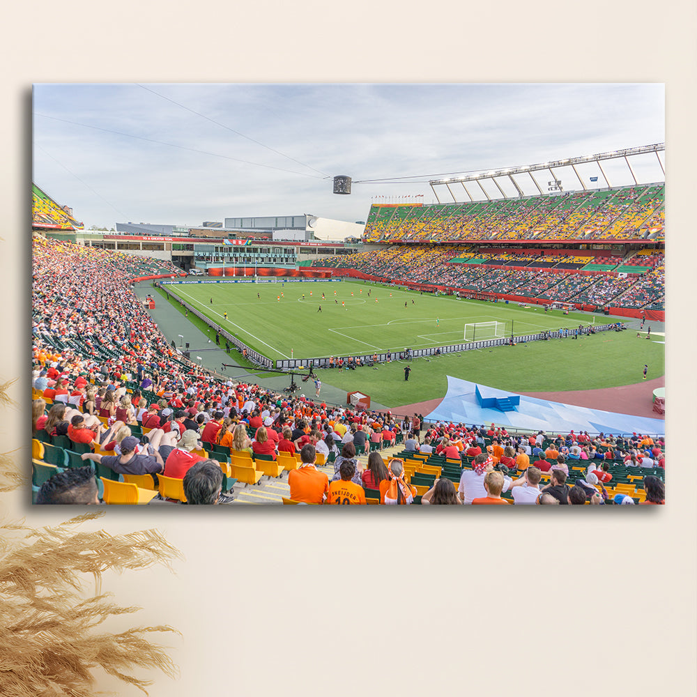 Commonwealth Stadium Soccer, Stadium Canvas, Sport Art, Gift for him, Man Cave Decor, Art Print, Canvas Print Wall Art
