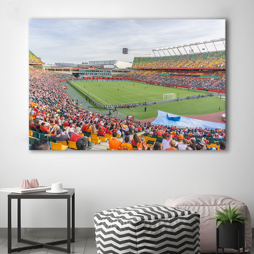 Commonwealth Stadium Soccer, Stadium Canvas, Sport Art, Gift for him, Man Cave Decor, Art Print, Canvas Print Wall Art
