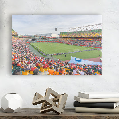 Commonwealth Stadium Soccer, Stadium Canvas, Sport Art, Gift for him, Man Cave Decor, Art Print, Canvas Print Wall Art