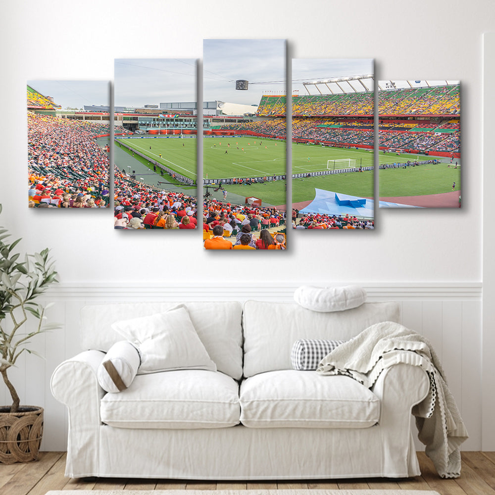 Commonwealth Stadium Soccer, Stadium Canvas, Sport Art, Gift for him, 5 Panel, Large Canvas, Canvas Print Wall Art