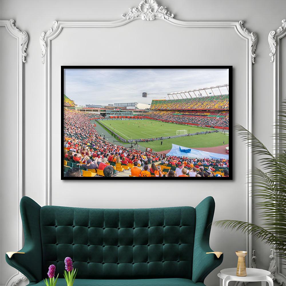 Commonwealth Stadium Soccer, Stadium Canvas, Sport Art, Gift for him, Framed Art Print Wall Decor, Picture Framed