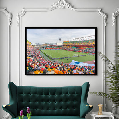 Commonwealth Stadium Soccer, Stadium Canvas, Sport Art, Gift for him, Framed Art Print Wall Decor, Picture Framed