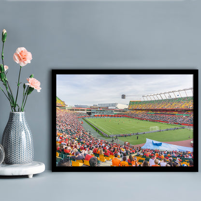 Commonwealth Stadium Soccer, Stadium Canvas, Sport Art, Gift for him, Framed Art Print Wall Decor, Picture Framed