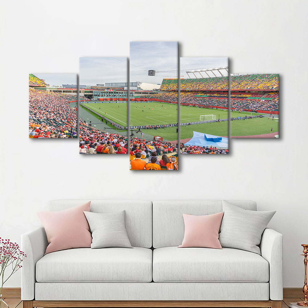 Commonwealth Stadium Soccer, Stadium Canvas, Sport Art, Gift for him, 5 Panel, Large Canvas, Canvas Print Wall Art