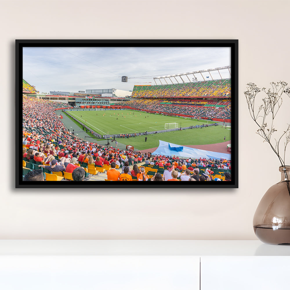 Commonwealth Stadium Soccer, Stadium Canvas, Sport Art, Framed Canvas Print Wall Art, Floating Frame