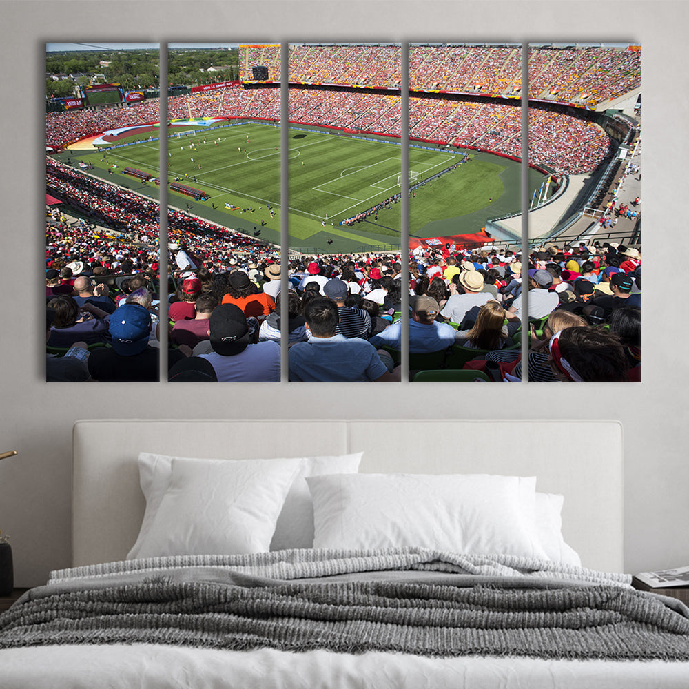 Commonwealth Stadium, Stadium Canvas, Sport Art, 5 Panel B, Extra Large Canvas, Canvas Print Wall Art