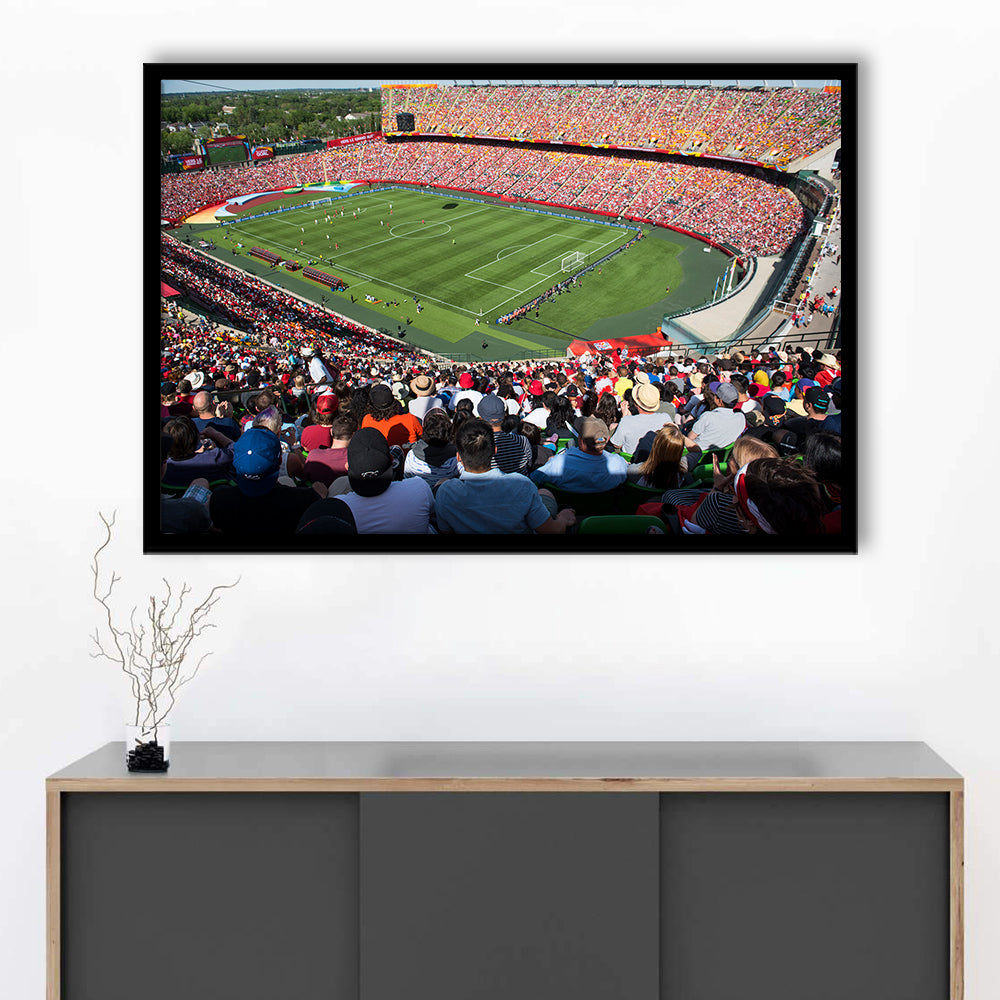 Commonwealth Stadium, Stadium Canvas, Sport Art, Gift for him, Framed Art Print Wall Decor, Picture Framed