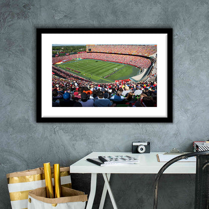 Commonwealth Stadium, Stadium Canvas, Sport Art, Gift for him, White Border Framed Art Print Wall Decor