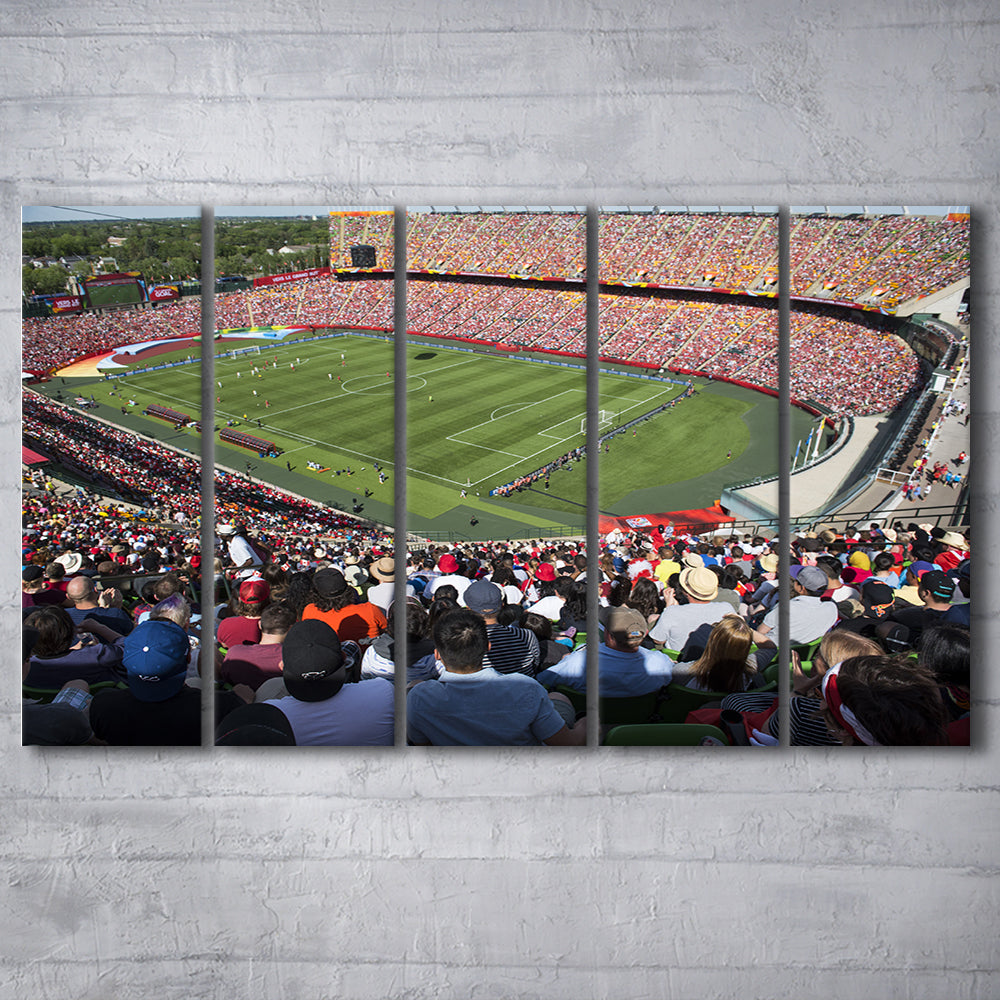Commonwealth Stadium, Stadium Canvas, Sport Art, 5 Panel B, Extra Large Canvas, Canvas Print Wall Art