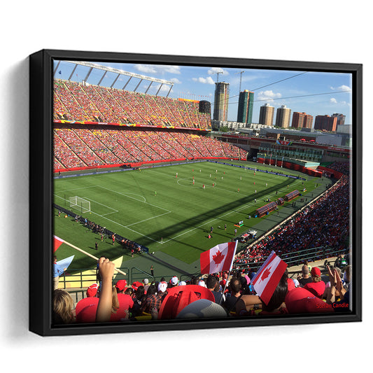 Commonwealth Stadium in Canada, Stadium Canvas, Sport Art, Framed Canvas Print Wall Art, Floating Frame