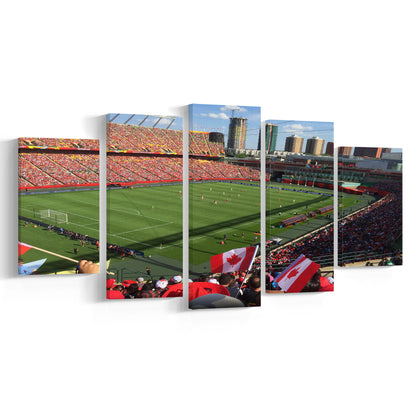 Commonwealth Stadium in Canada, Stadium Canvas, Sport Art, Gift for him, 5 Panel, Large Canvas, Canvas Print Wall Art