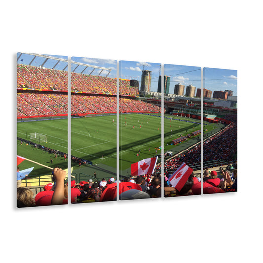 Commonwealth Stadium in Canada, Stadium Canvas, Sport Art, 5 Panel B, Extra Large Canvas, Canvas Print Wall Art