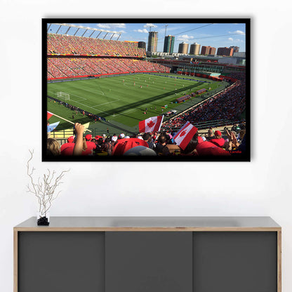 Commonwealth Stadium in Canada, Stadium Canvas, Sport Art, Gift for him, Framed Art Print Wall Decor, Picture Framed