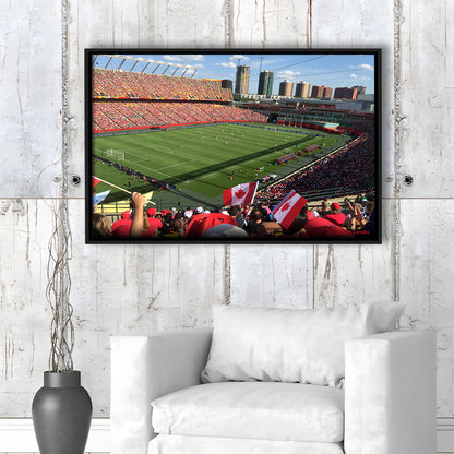 Commonwealth Stadium in Canada, Stadium Canvas, Sport Art, Framed Canvas Print Wall Art, Floating Frame