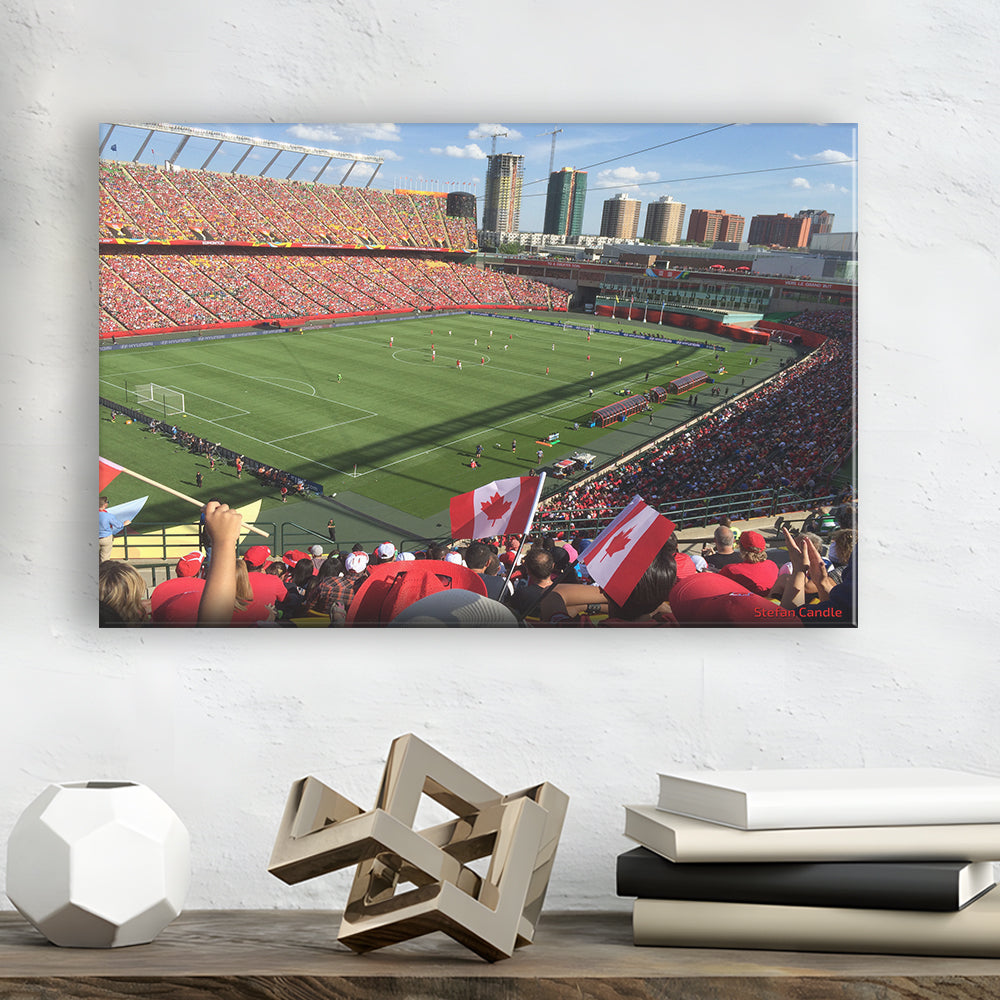 Commonwealth Stadium in Canada, Stadium Canvas, Sport Art, Gift for him, Man Cave Decor, Art Print, Canvas Print Wall Art