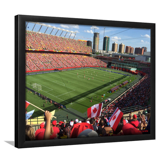 Commonwealth Stadium in Canada, Stadium Canvas, Sport Art, Gift for him, Framed Art Print Wall Decor, Picture Framed