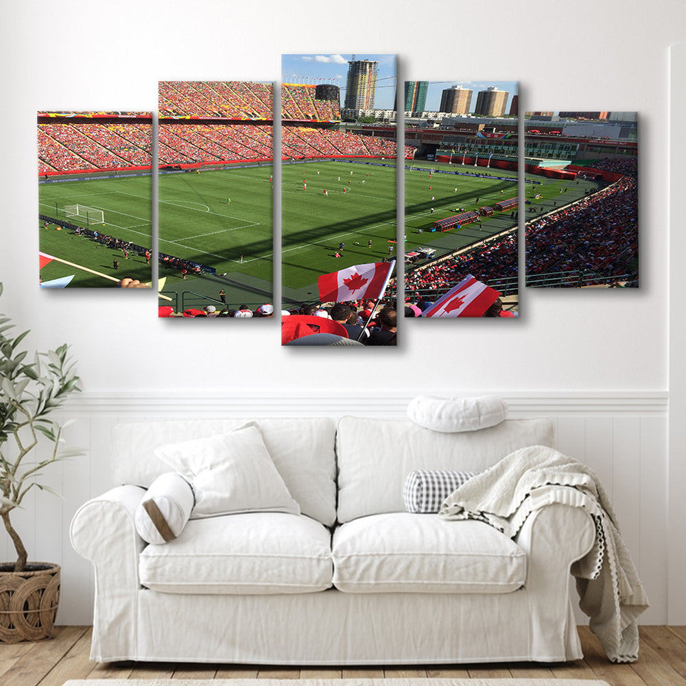 Commonwealth Stadium in Canada, Stadium Canvas, Sport Art, Gift for him, 5 Panel, Large Canvas, Canvas Print Wall Art