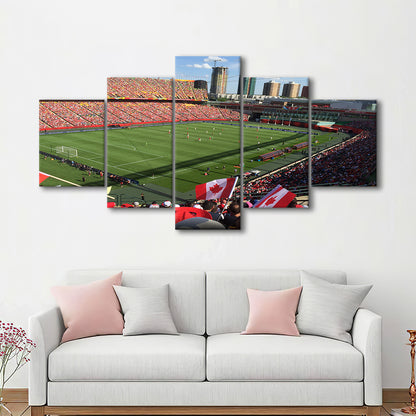Commonwealth Stadium in Canada, Stadium Canvas, Sport Art, Gift for him, 5 Panel, Large Canvas, Canvas Print Wall Art