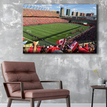 Commonwealth Stadium in Canada, Stadium Canvas, Sport Art, Gift for him, Man Cave Decor, Art Print, Canvas Print Wall Art