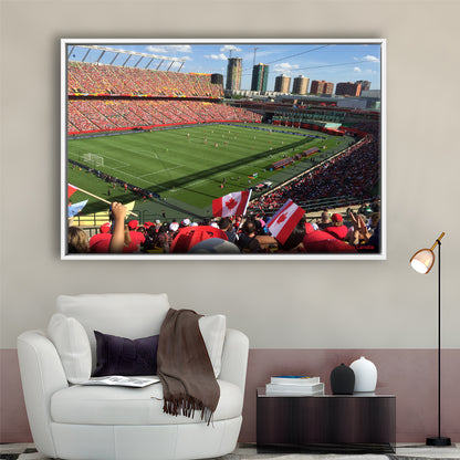 Commonwealth Stadium in Canada, Stadium Canvas, Sport Art, Framed Canvas Print Wall Art, Floating Frame