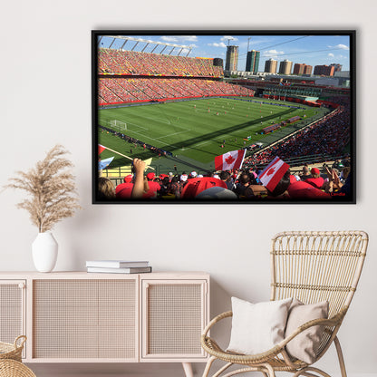 Commonwealth Stadium in Canada, Stadium Canvas, Sport Art, Framed Canvas Print Wall Art, Floating Frame