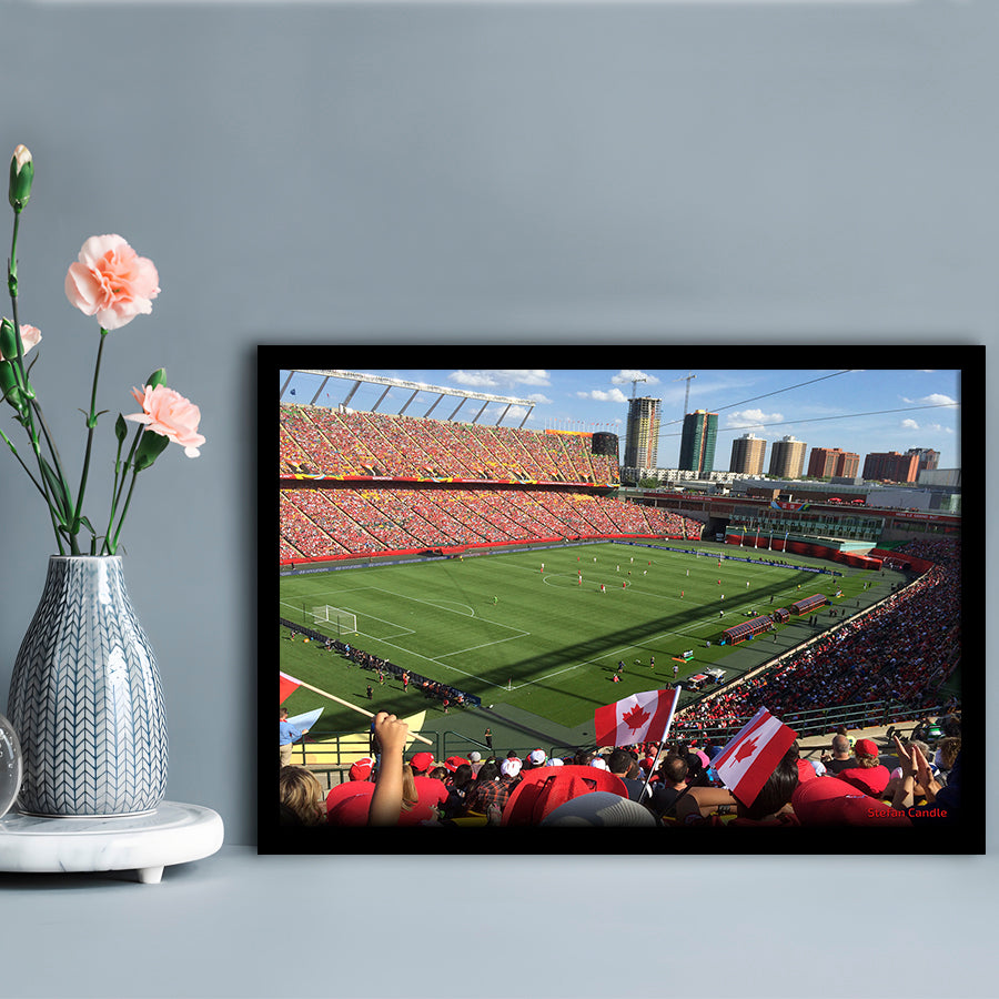 Commonwealth Stadium in Canada, Stadium Canvas, Sport Art, Gift for him, Framed Art Print Wall Decor, Picture Framed