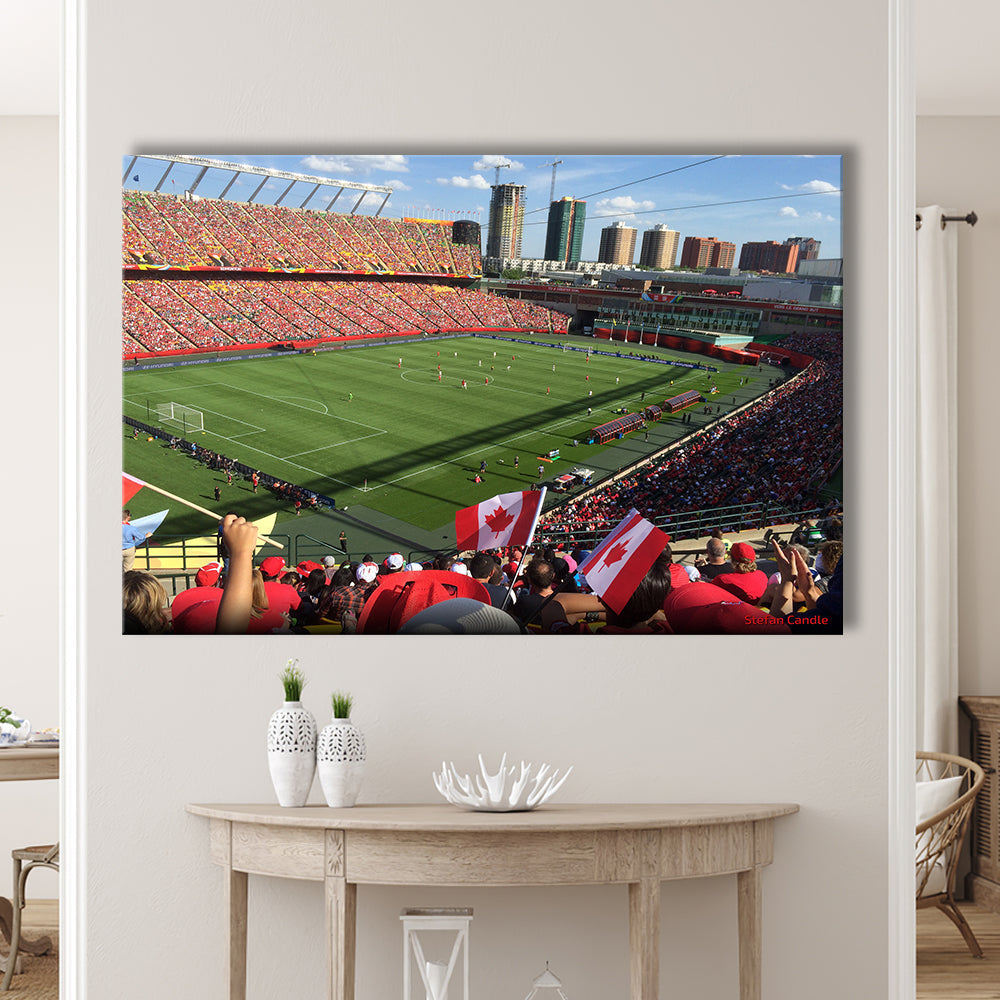 Commonwealth Stadium in Canada, Stadium Canvas, Sport Art, Gift for him, Man Cave Decor, Art Print, Canvas Print Wall Art