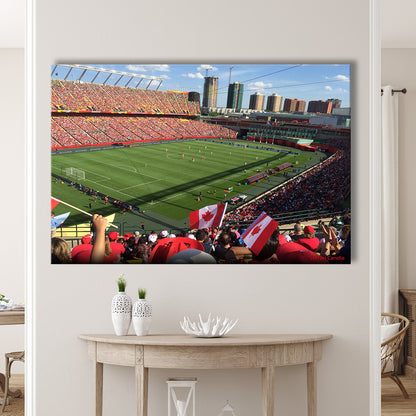 Commonwealth Stadium in Canada, Stadium Canvas, Sport Art, Gift for him, Man Cave Decor, Art Print, Canvas Print Wall Art