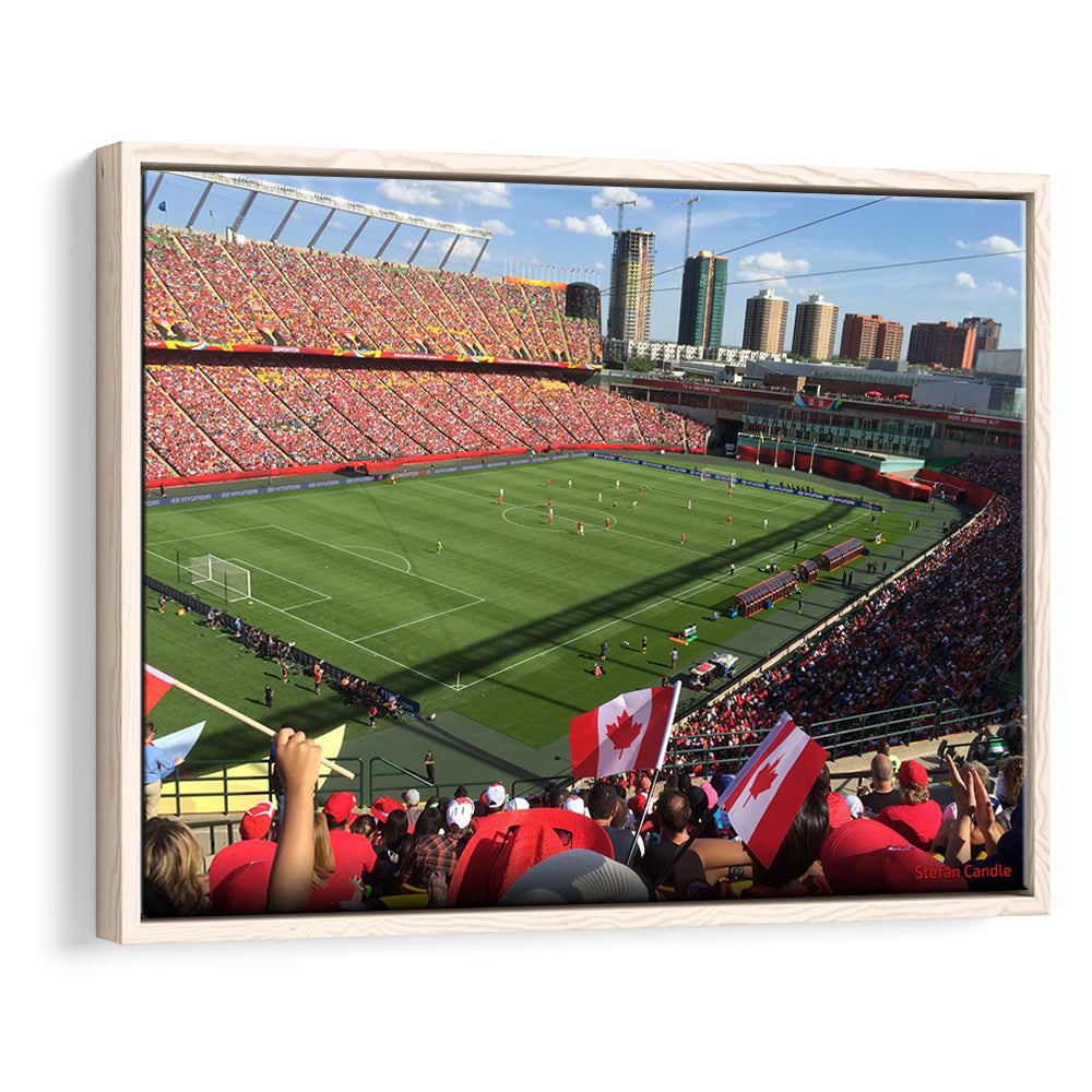Commonwealth Stadium in Canada, Stadium Canvas, Sport Art, Framed Canvas Print Wall Art, Floating Frame