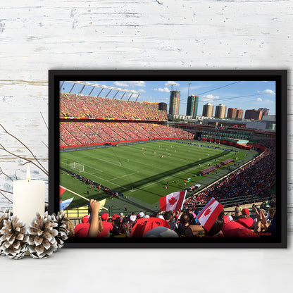 Commonwealth Stadium in Canada, Stadium Canvas, Sport Art, Framed Canvas Print Wall Art, Floating Frame