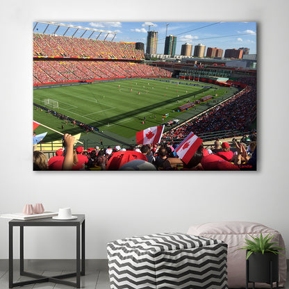 Commonwealth Stadium in Canada, Stadium Canvas, Sport Art, Gift for him, Man Cave Decor, Art Print, Canvas Print Wall Art