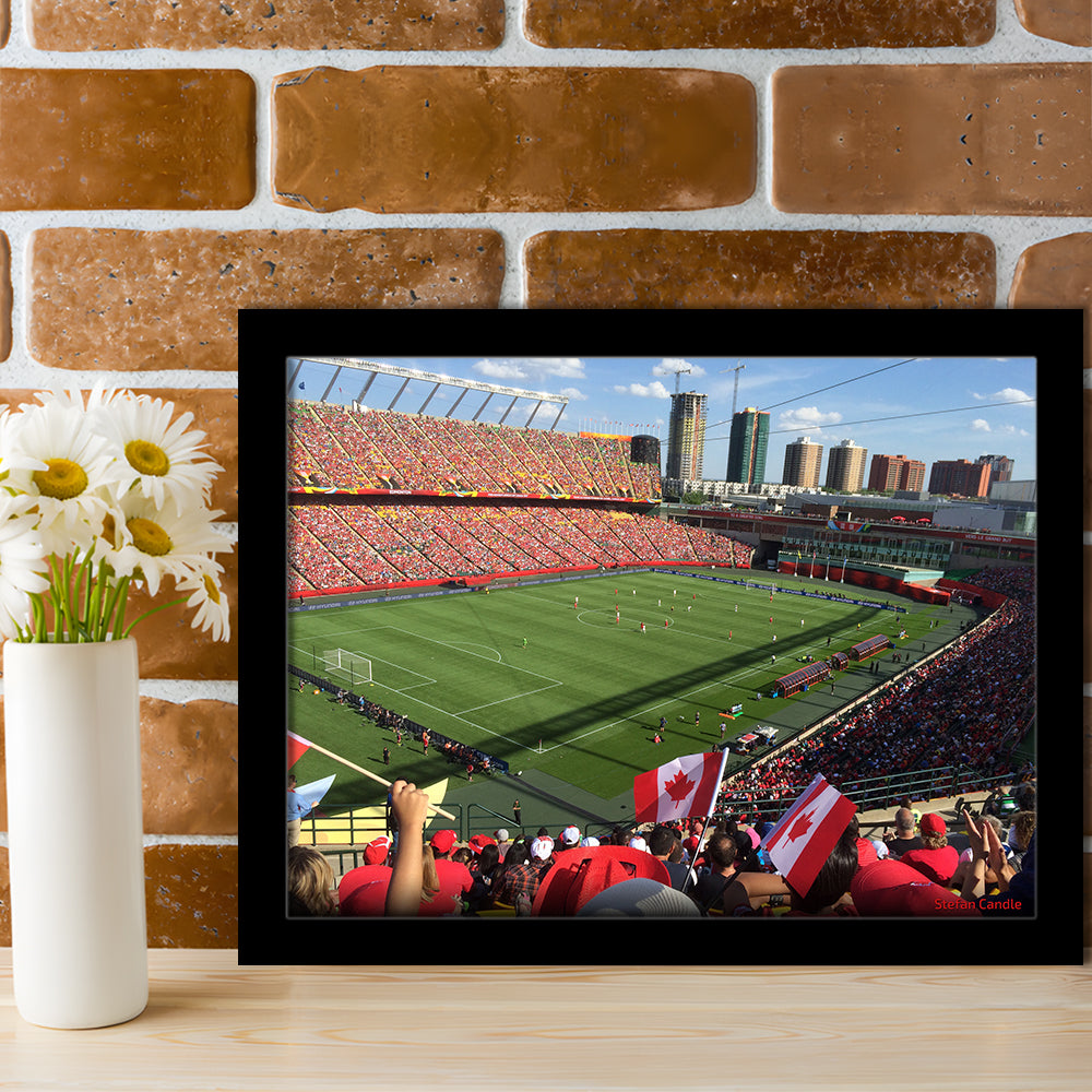 Commonwealth Stadium in Canada, Stadium Canvas, Sport Art, Gift for him, Framed Art Print Wall Decor, Picture Framed