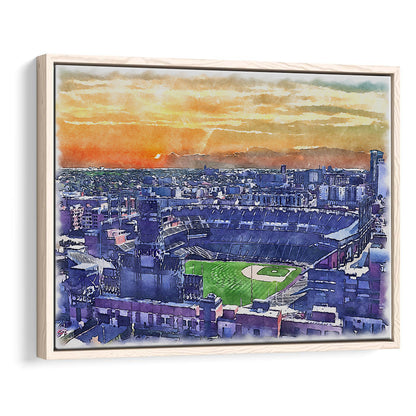 Coors Field Painting Canvas, Rockies Watercolor, Sport Gift Art, Framed Canvas Print Wall Art