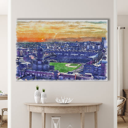 Coors Field Painting Canvas, Rockies Watercolor, Sport Art, Gifts for him, Canvas Print Wall Art