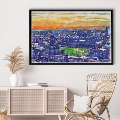 Coors Field Painting Canvas, Rockies Watercolor, Sport Gift Art, Framed Canvas Print Wall Art
