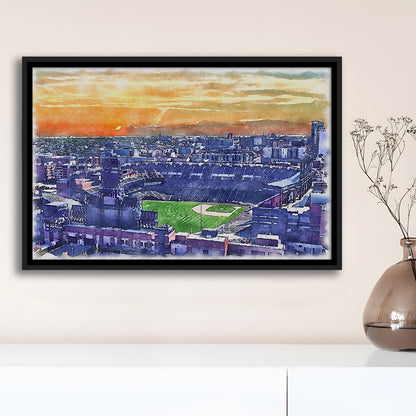 Coors Field Painting Canvas, Rockies Watercolor, Sport Gift Art, Framed Canvas Print Wall Art